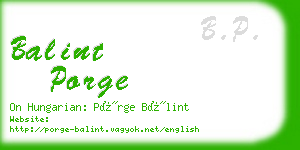 balint porge business card